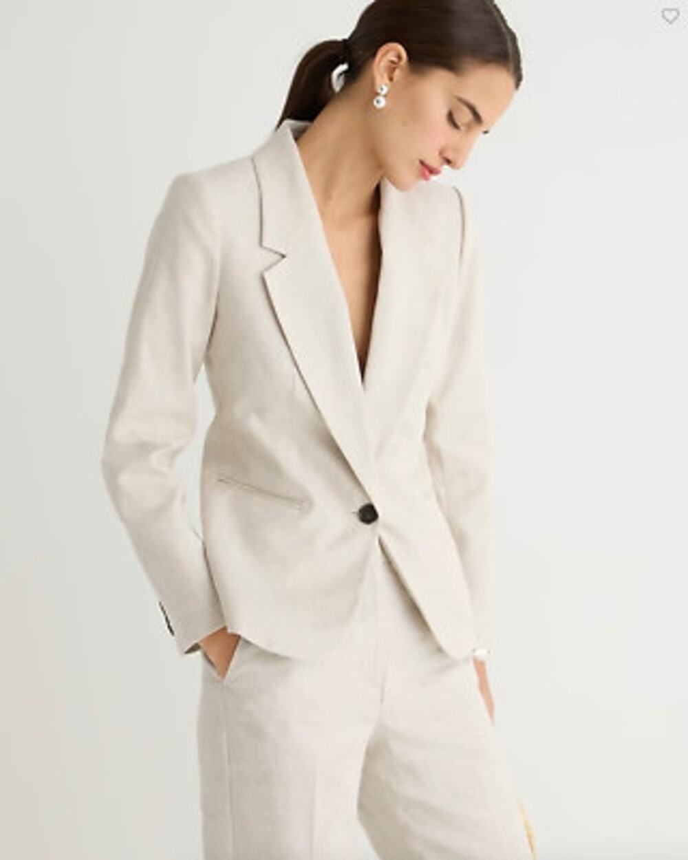 J.Crew Parke Blazer Jacket Cream Size 18 Minimalist Preppy Office